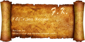 Fürjes Kozma névjegykártya